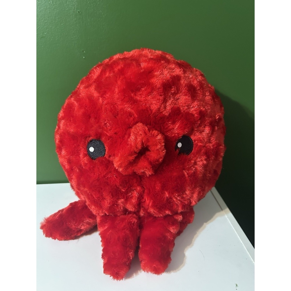 Ichi Trading Red Curly Octopus Plush Rose Swirl Faux Fur Nihon Auto Toy Co 2023